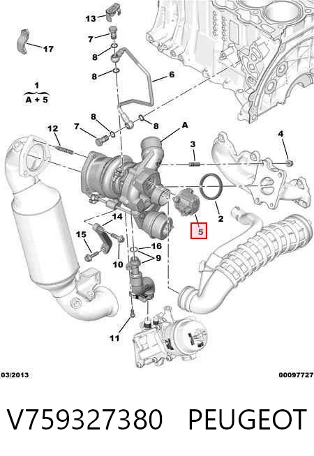 V759327380 Peugeot/Citroen Клапан рециркуляції наддувного повітря турбіни