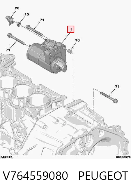 V764559080 Peugeot/Citroen Стартер двигуна