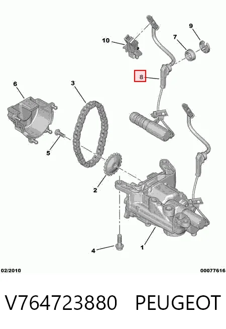 V764723880 Peugeot/Citroen Клапан регулювання тиску масла