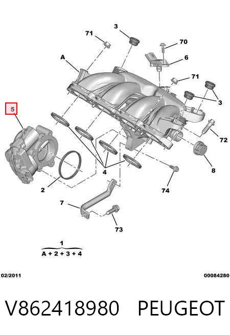 V862418980 Peugeot/Citroen Дросільна заслінка в зборі