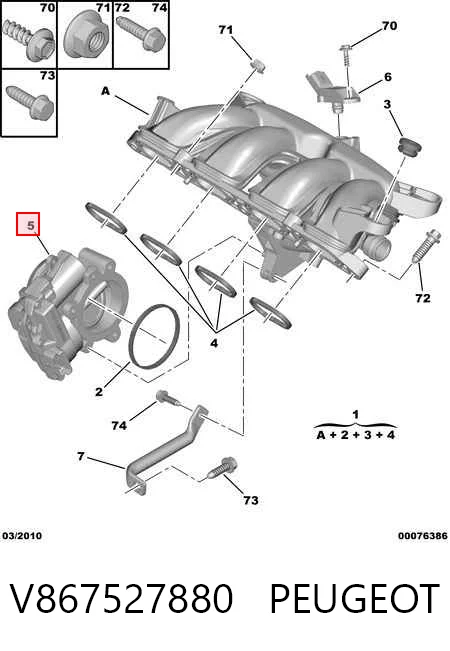 V867527880 Peugeot/Citroen Дросільна заслінка в зборі