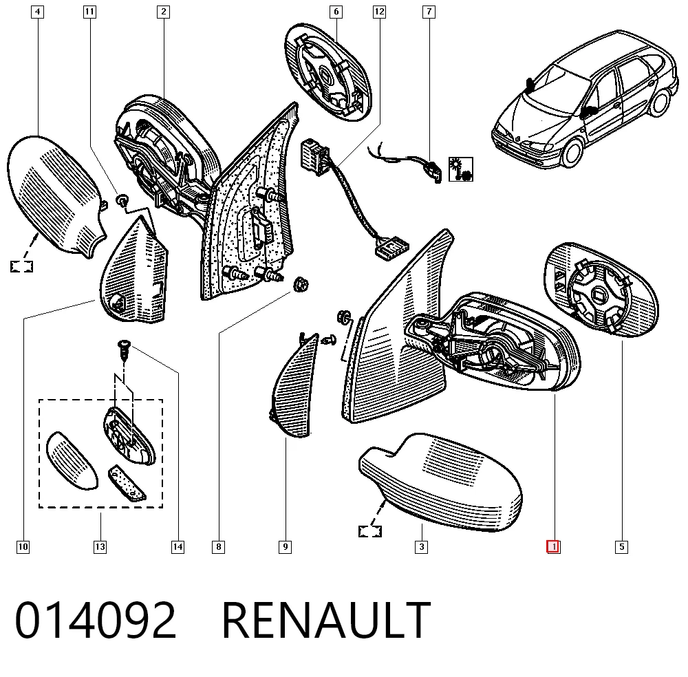 Купити Ліве бокове дзеркало Renault Scenic I JA0, JA1, FA0