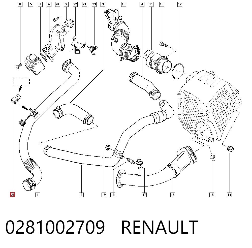 0281002709 Renault (RVI) Датчик наддува