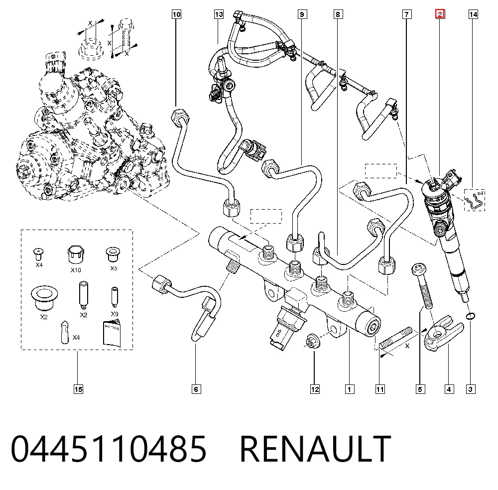 0445110485 Renault (RVI) Форсунка вприску палива