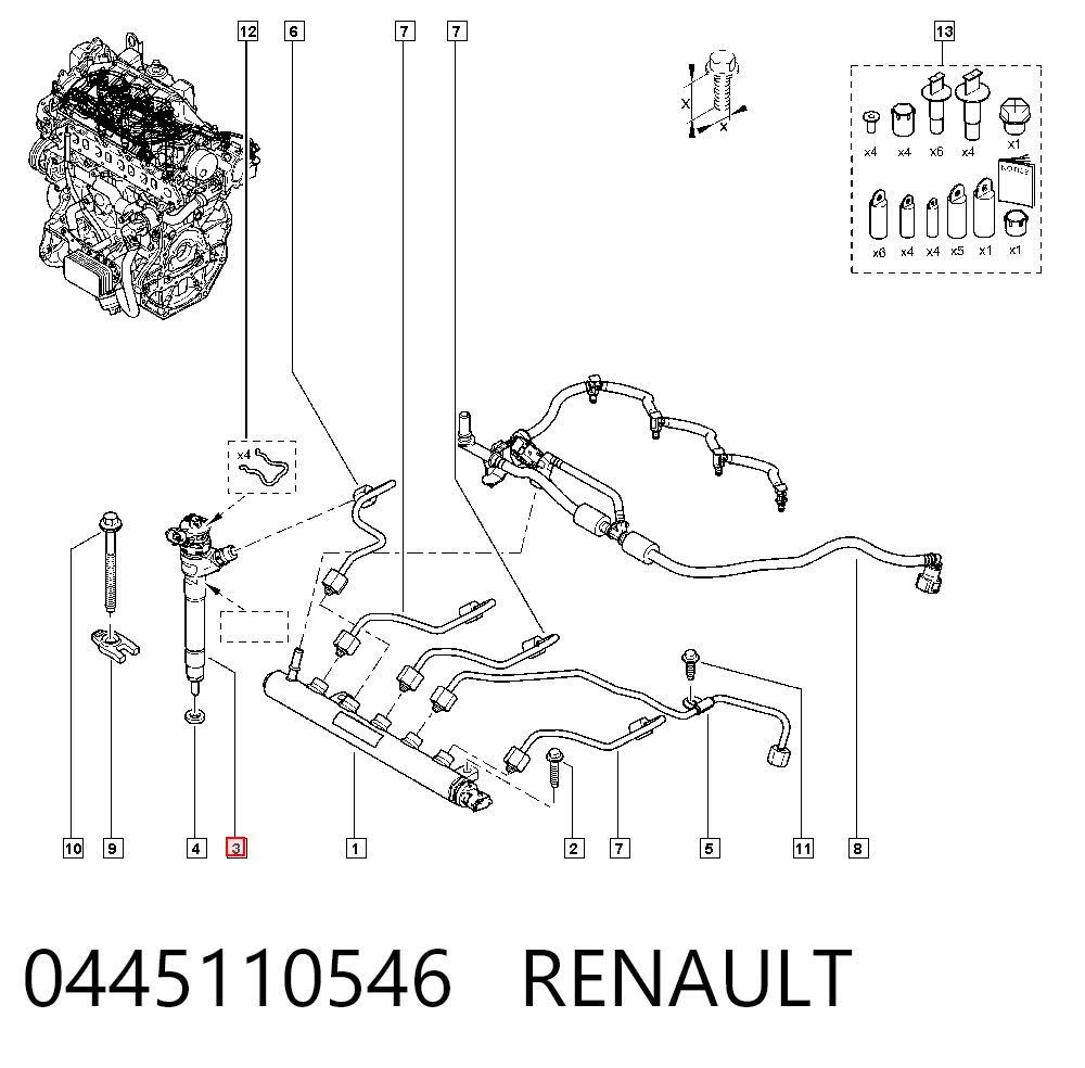 0445110546 Renault (RVI) Форсунка вприску палива