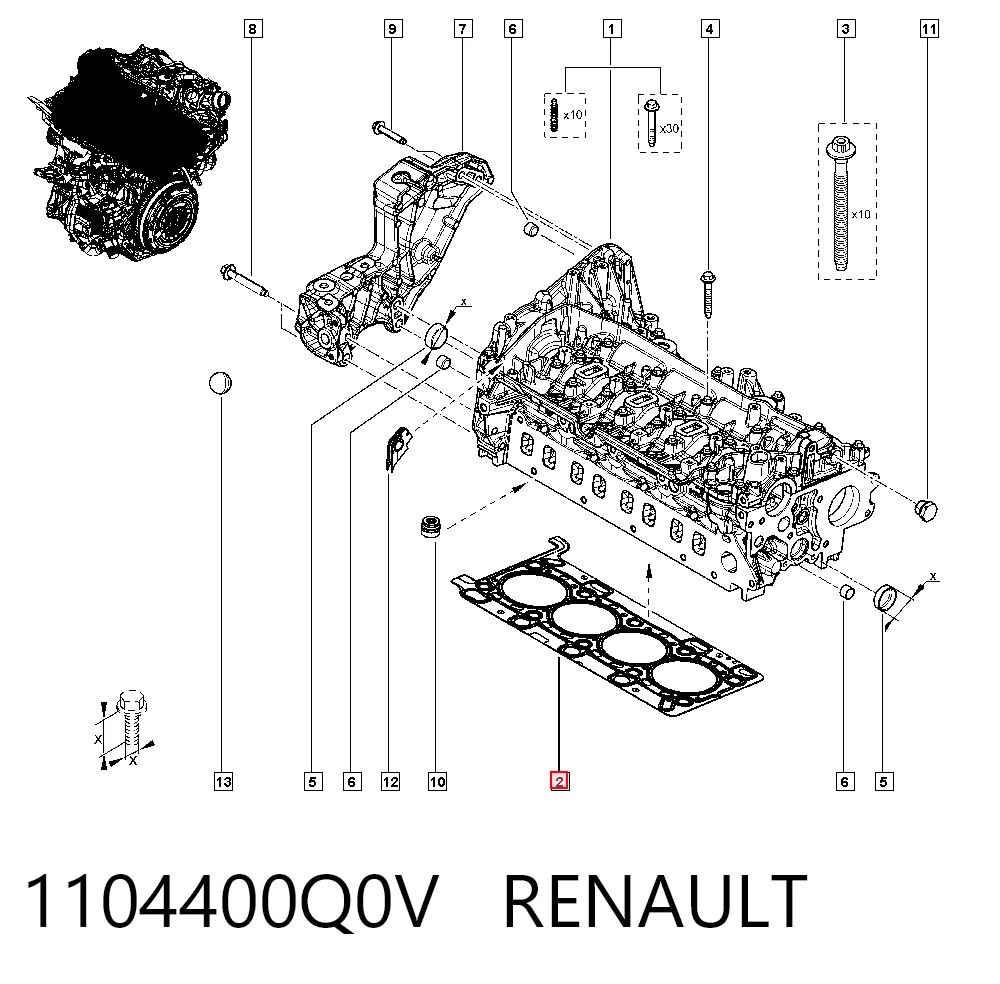 Прокладка ГБЦ General Motors 95517872 ціна, від 34.73 USD