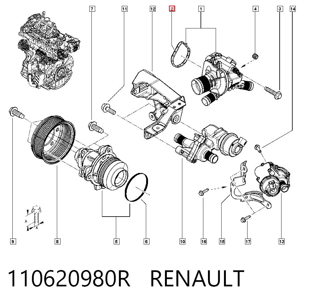 Прокладка термостата Renault Laguna III хетчбек (BT0, BT1) (2007 - 2015) ціна, від 5.75 USD