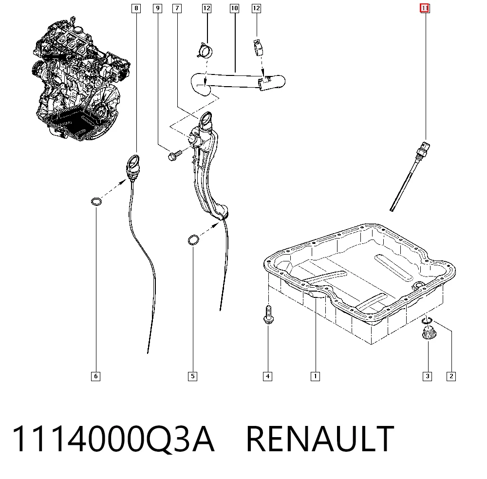 Датчик рівня масла двигуна General Motors 93167934