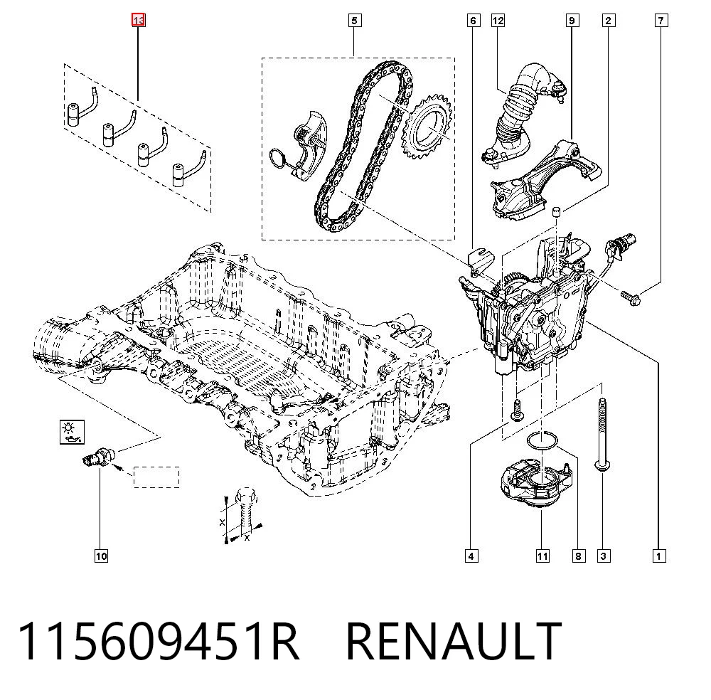 115609451R Renault (RVI) Форсунка масляна