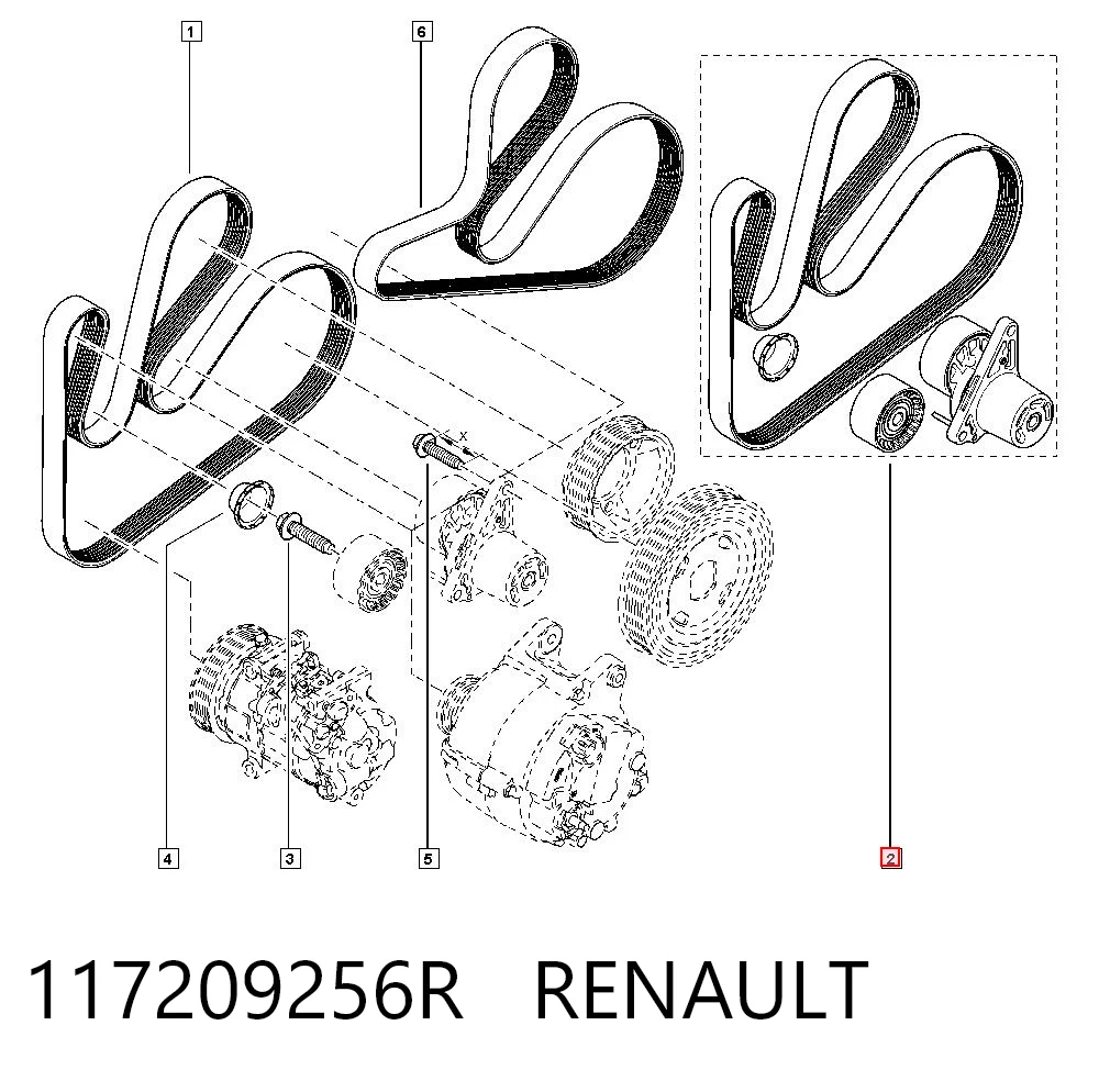 95517903 Peugeot/Citroen Ремінь приводний, агрегатів, комплект