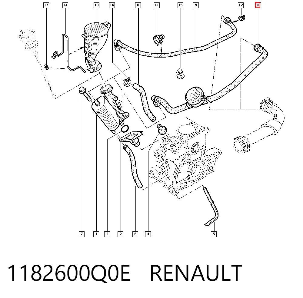 Шланг повітряний вентиляції картера на Renault Scenic II JM0, JM1