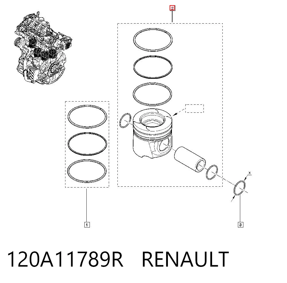 Купити 021PI00129000 Mahle Original Поршень в комплекті на 1 циліндр, STD
