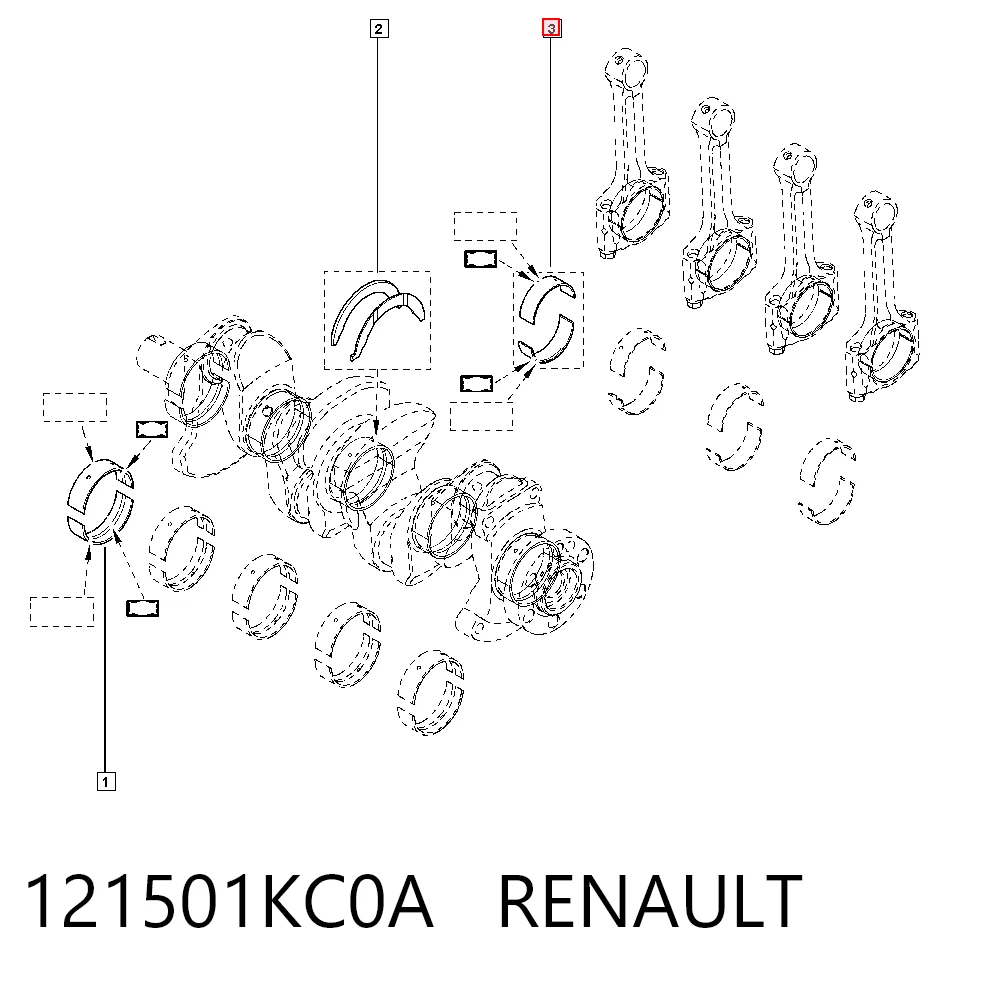 Шатунні вклалиші колінвала STD Nissan Rogue позашляховик (T32U) (2013 - 2020) ціна, від 10.92 USD
