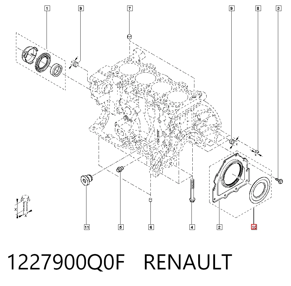 Сальник колінвала передній Nissan Qashqai II