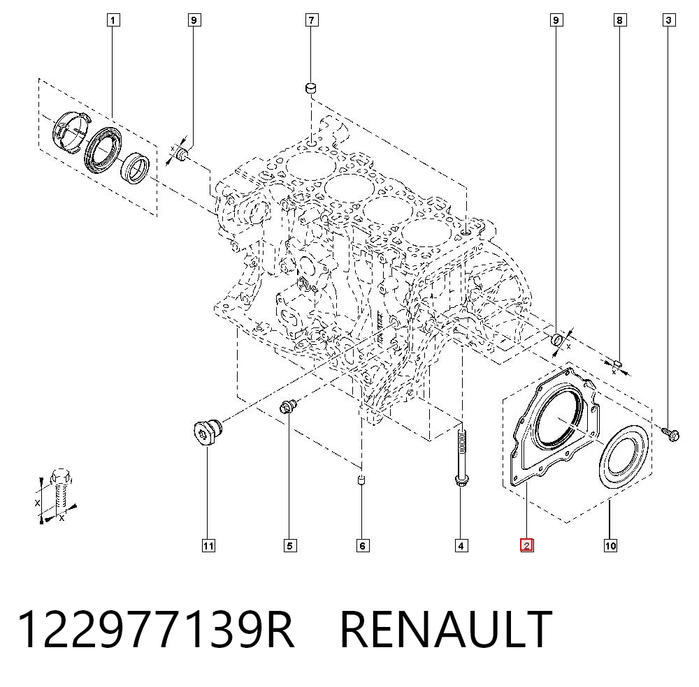 Сальник колінчастого валу на Nissan Qashqai II J11