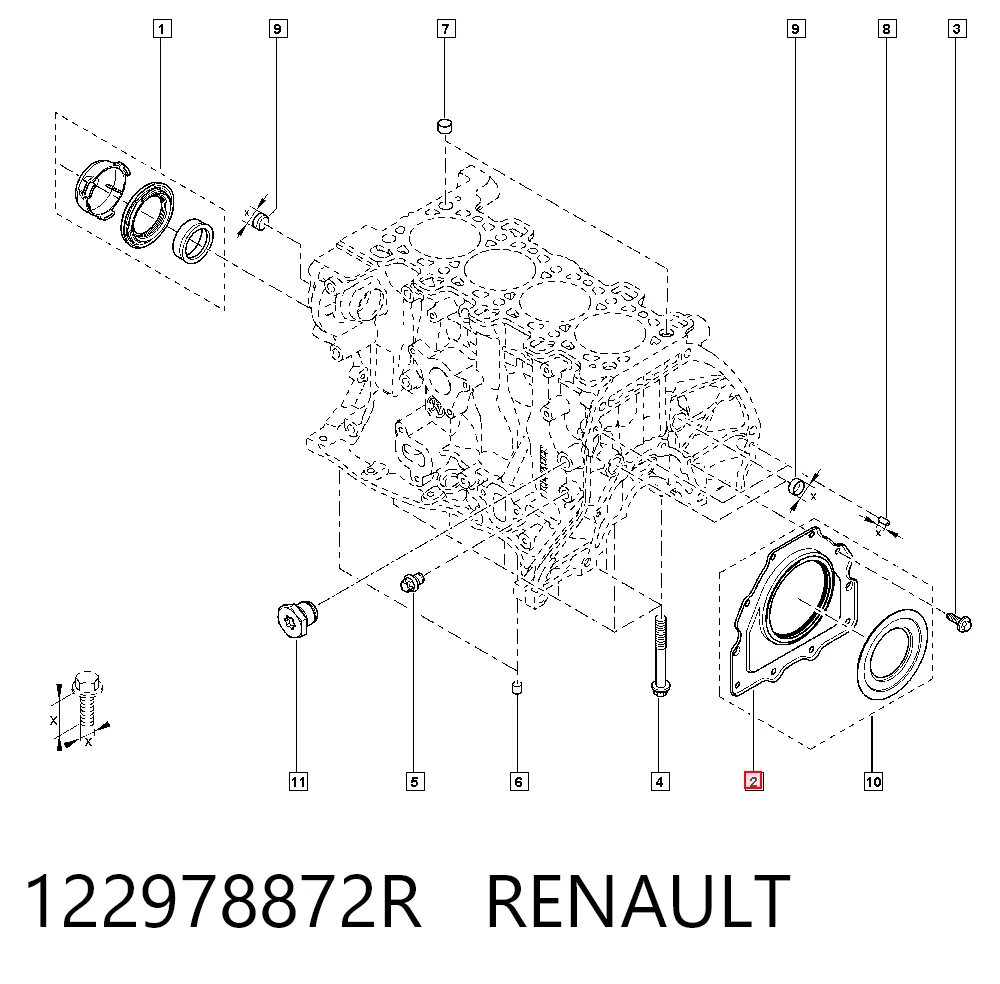 Сальник коленвала двигуна, передній Nissan Qashqai II позашляховик (J11) (2013 - 2021) ціна, від 70.62 USD