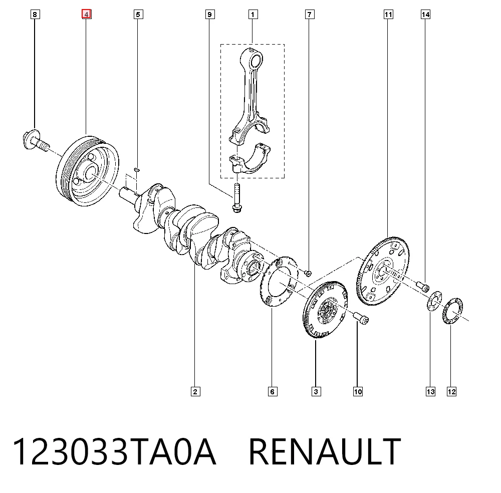  Шків колінвала Nissan Rogue 