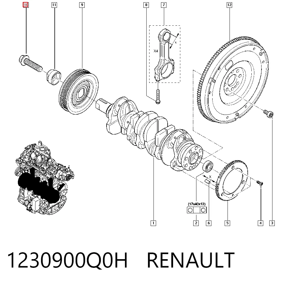 Болт колінвалу Peugeot/Citroen 95518168