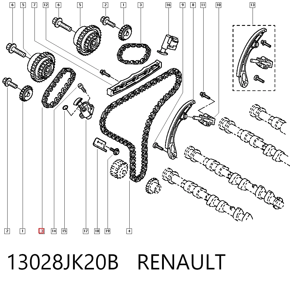 Ланцюг ГРМ, верхня TKNIJK20B Takashi