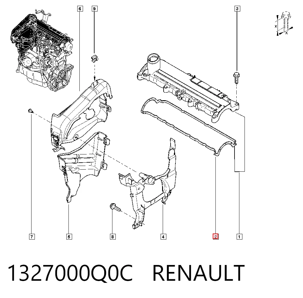 Прокладка клапанної кришки двигуна Renault Kangoo II мінівен (KW0, KW1) (2008 - 2021) ціна, від 25.31 USD