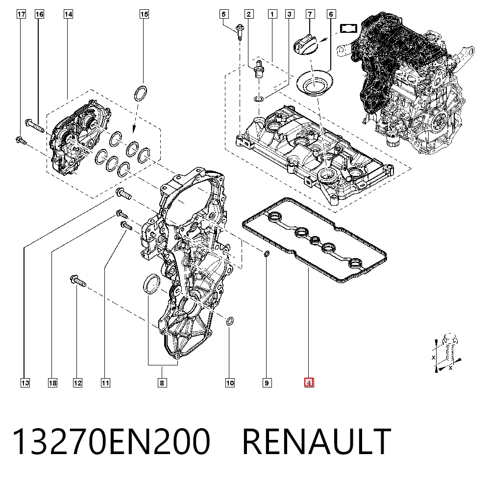  Прокладка клапанної кришки Renault Megane 4