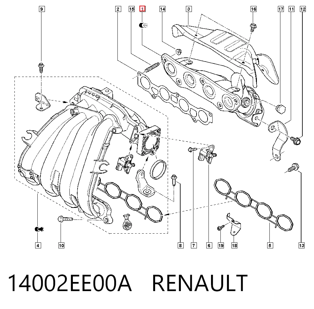 Система випуску газів двигуна на Nissan Note  E11