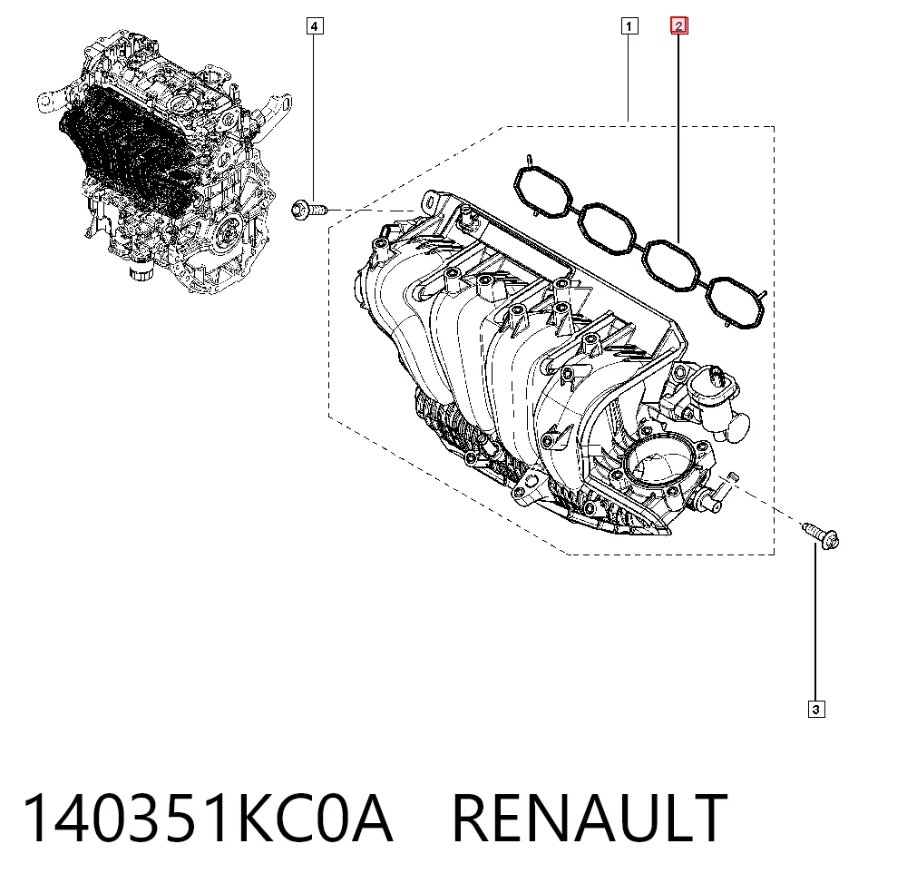 Прокладка впускного колектора Renault Megane IV універсал (K9A, K9M, K9N) (2016 - 2026) ціна, від 19.25 USD