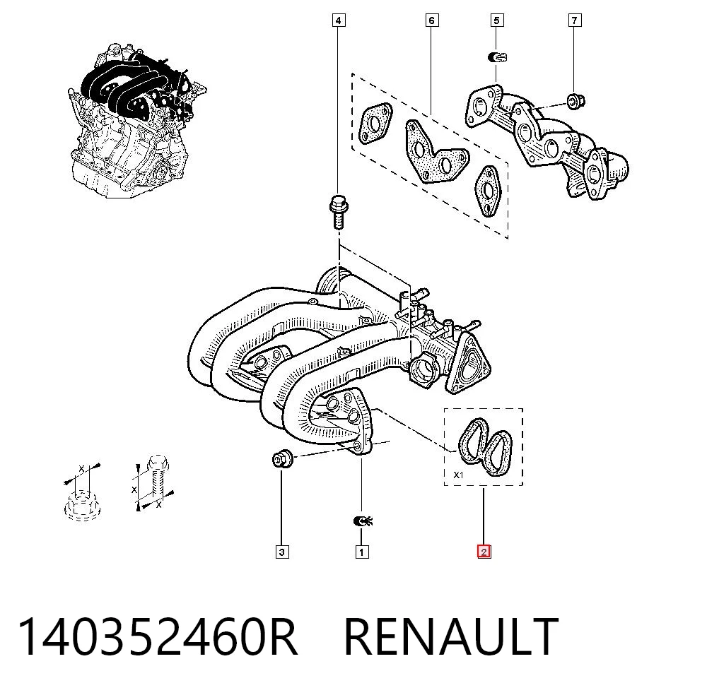 Прокладка впускного колектора Renault Clio I хетчбек (BC57, 5357) (1990 - 1998) ціна, від 2.63 USD
