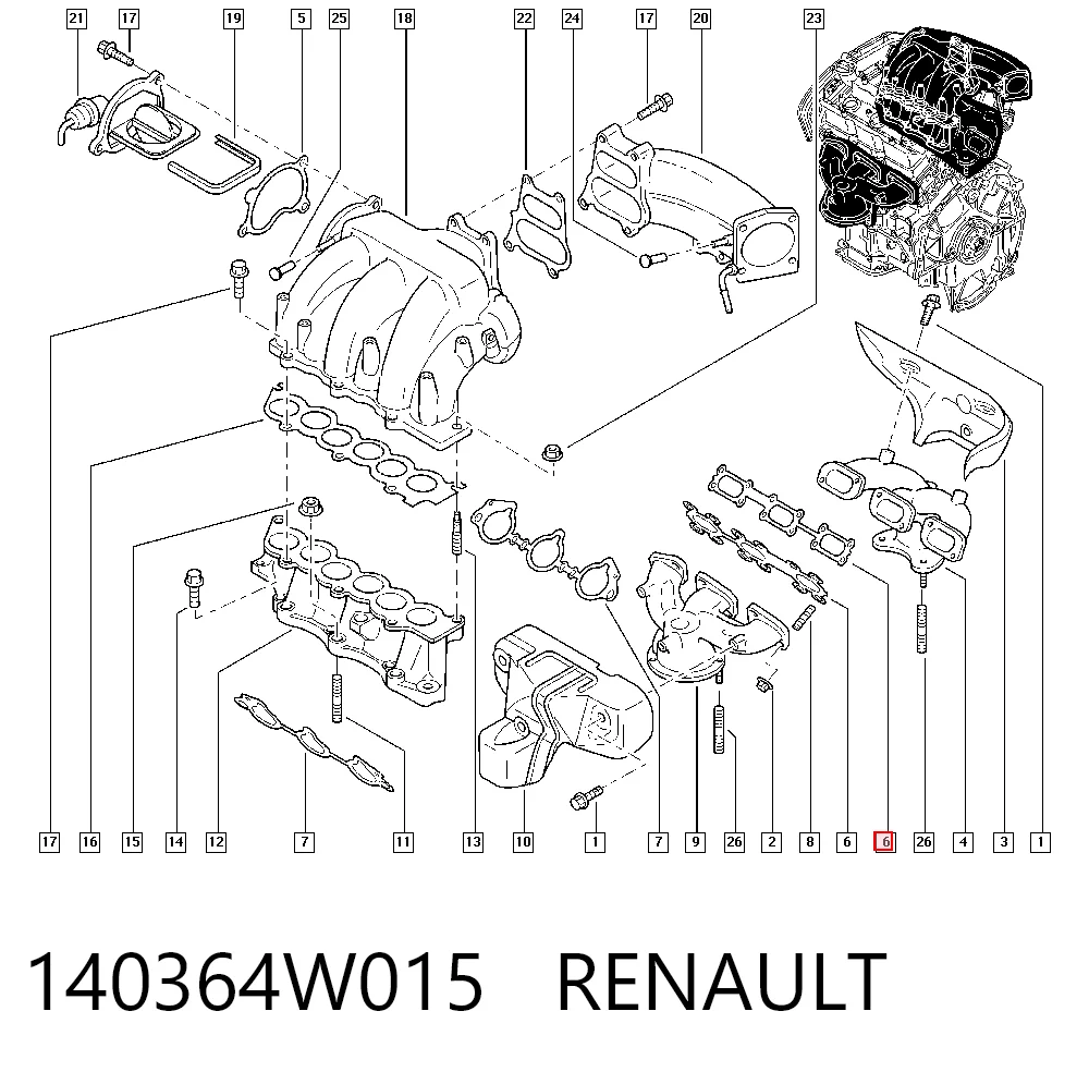 Прокладка випускного колектора Renault Espace IV мінівен (JK0) (2002 - 2015) ціна, від 12.32 USD