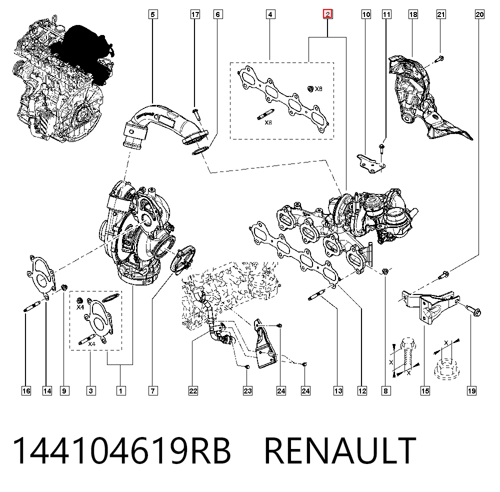 Турбіна Renault (RVI) 144105968R ціна, від 285.67 USD