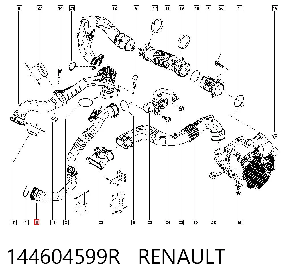 144604599R Renault (RVI) Трубка, що нагнітається
