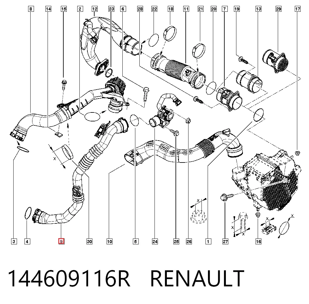 144609116R Renault (RVI) Трубка, що нагнітається