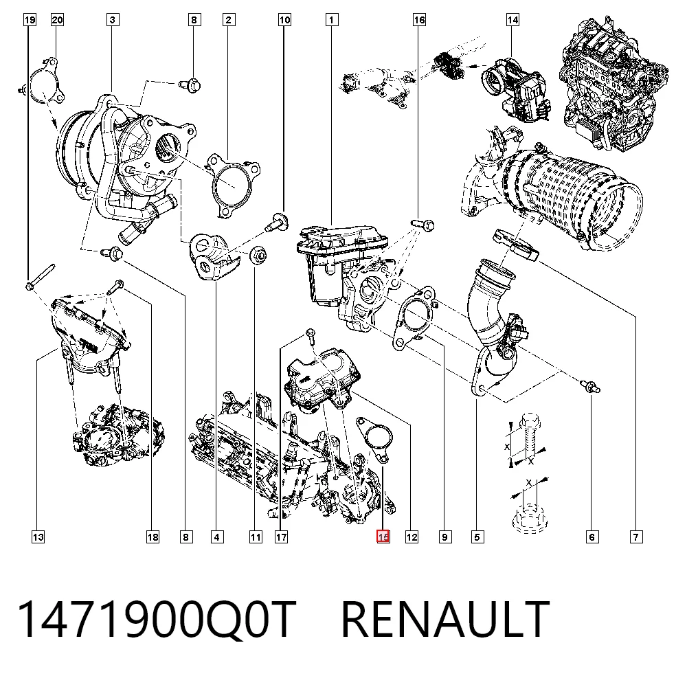 Прокладка EGR-клапана рециркуляції General Motors 95518011