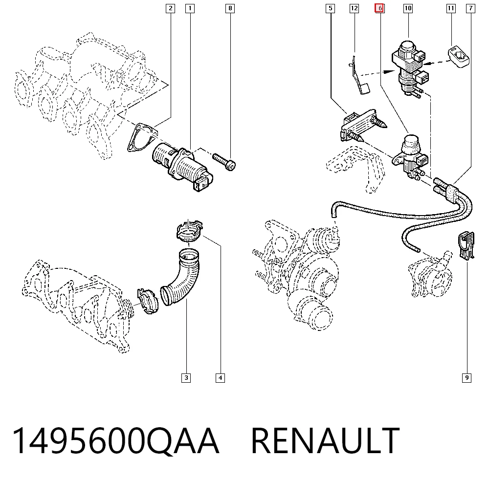 1495600QAA Renault (RVI) Клапан перетворювач тиску наддуву (соленоїд)