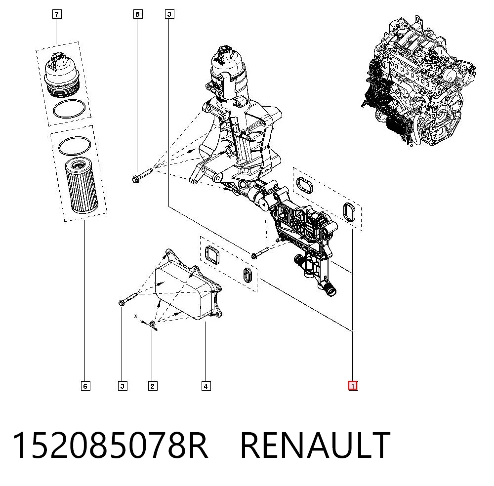 152085078R Renault (RVI) Корпус маслофільтра