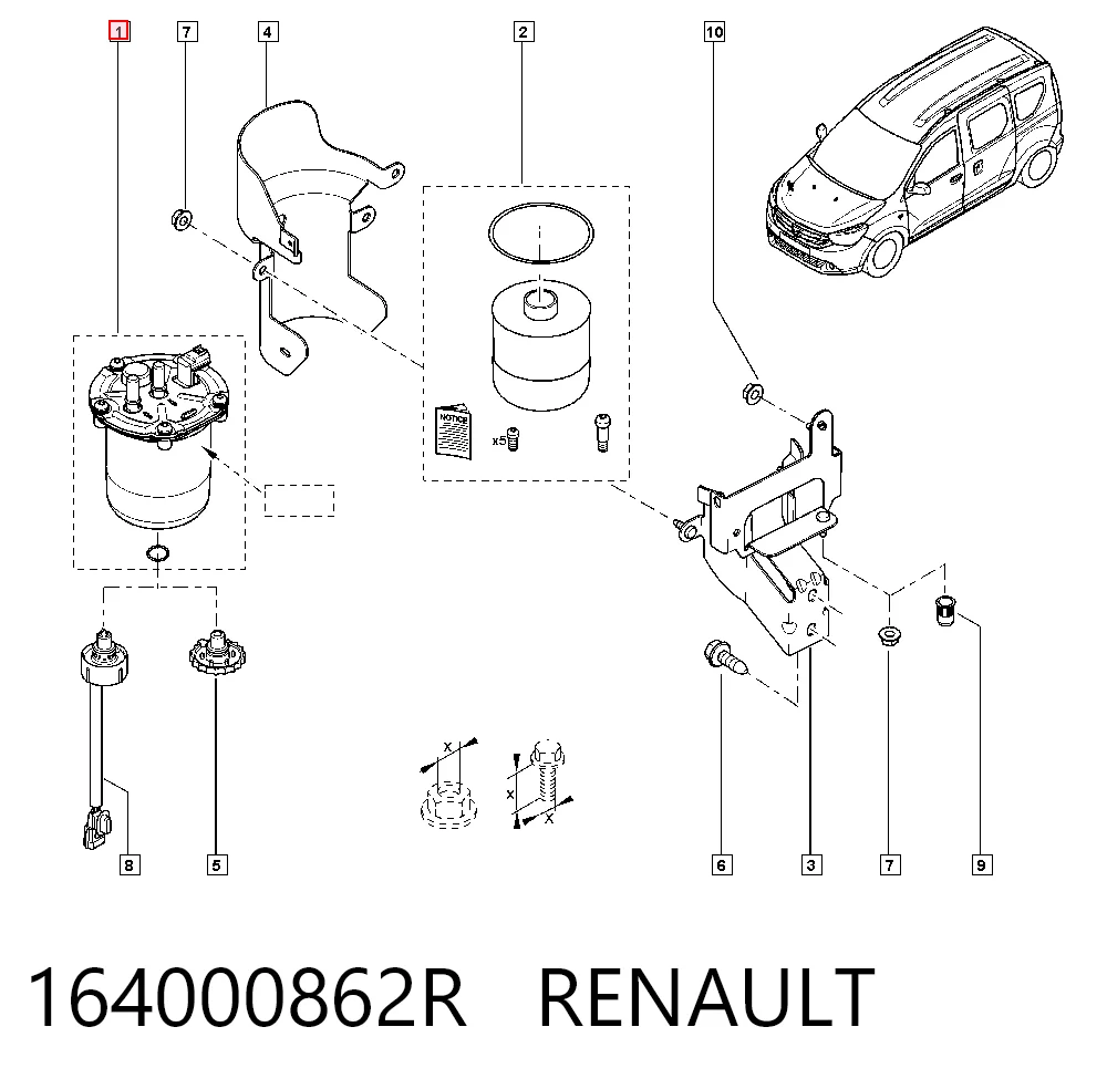 164000862R Renault (RVI) Корпус паливного фільтра
