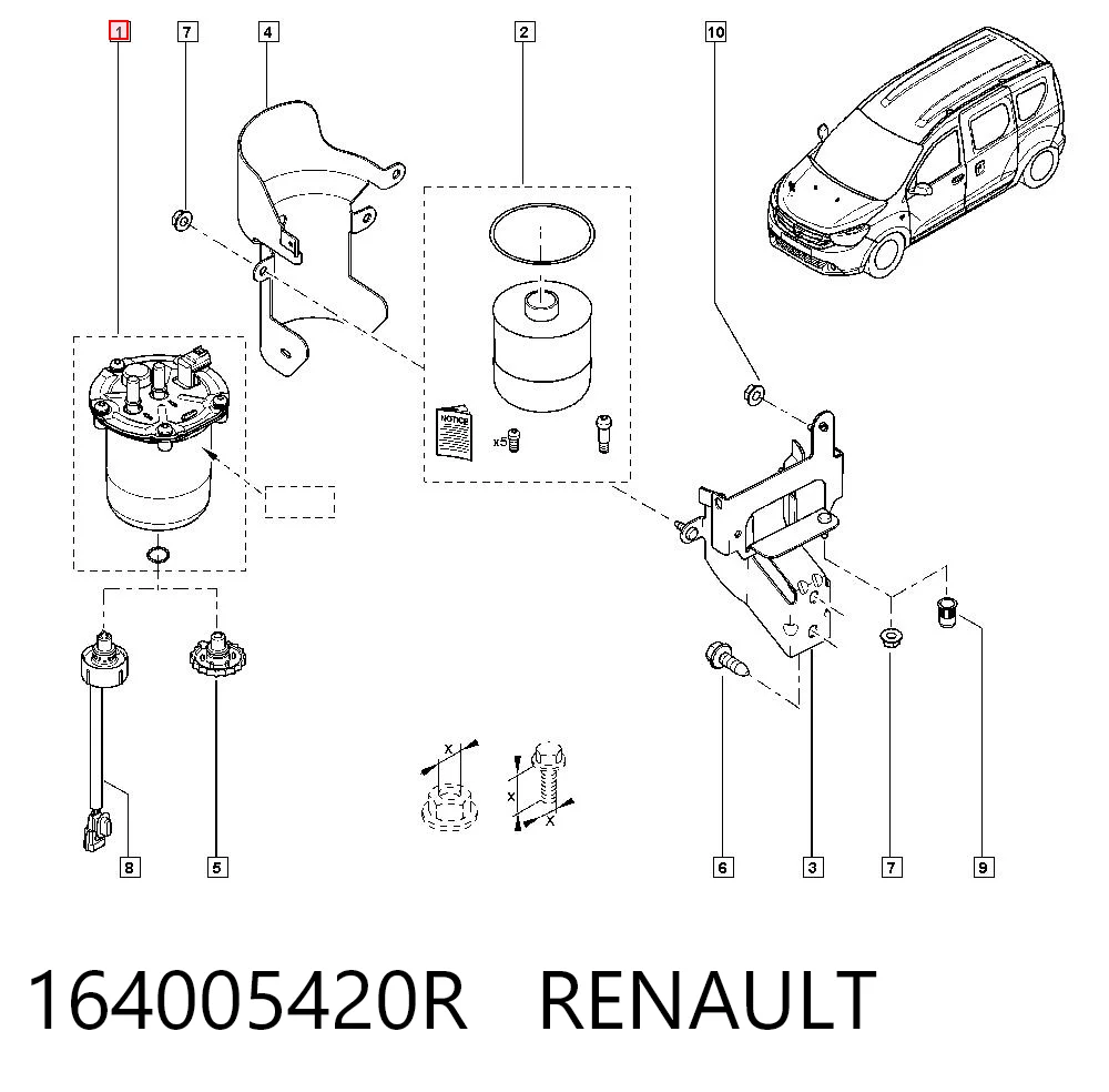 164005420R Renault (RVI) Корпус паливного фільтра