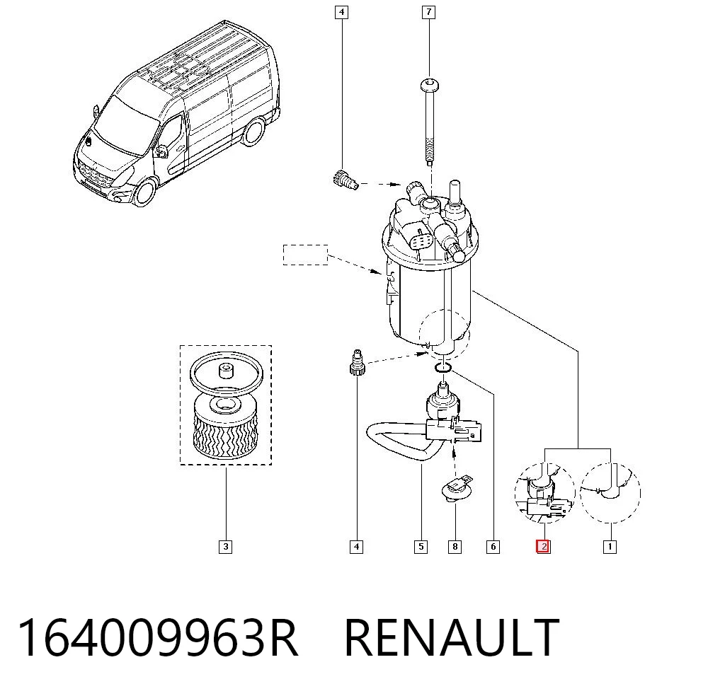 164009963R Renault (RVI) Фільтр палива