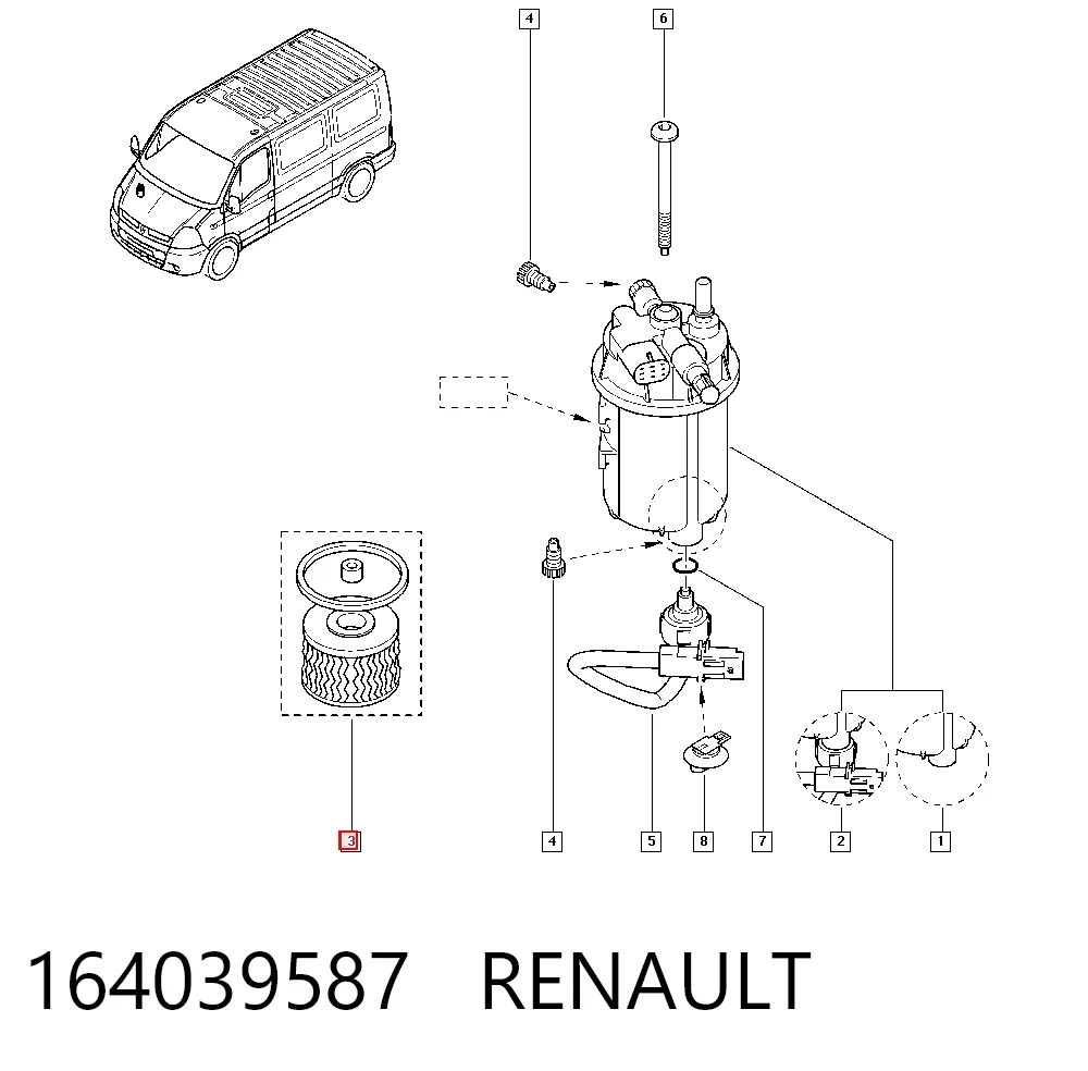 164039587 Renault (RVI) Фільтр палива