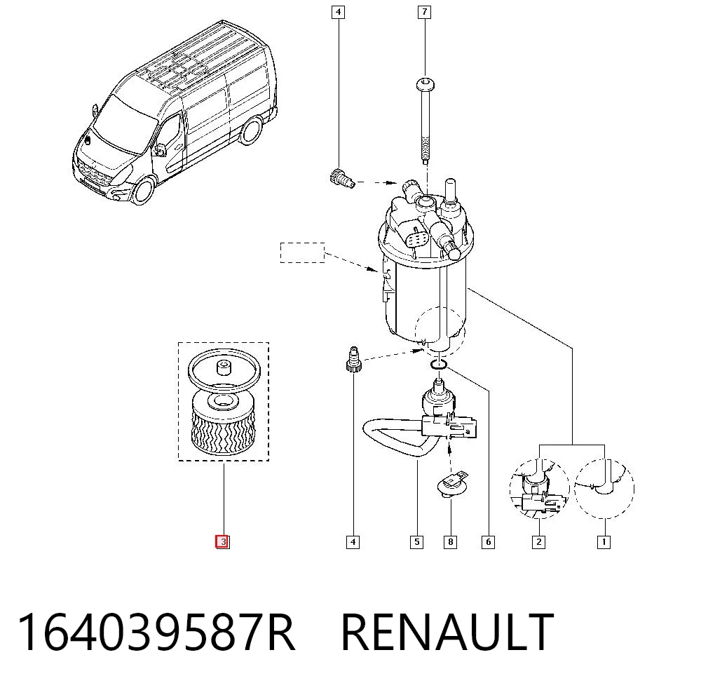164039587R Renault (RVI) Фільтр палива