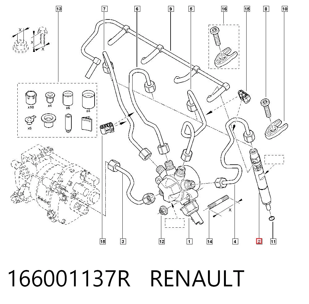 166001137R Renault (RVI) Форсунка вприску палива