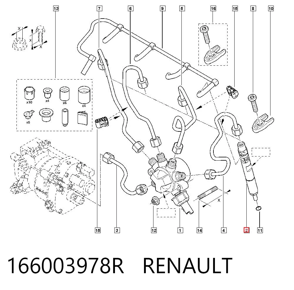 166003978R Renault (RVI) Форсунка вприску палива