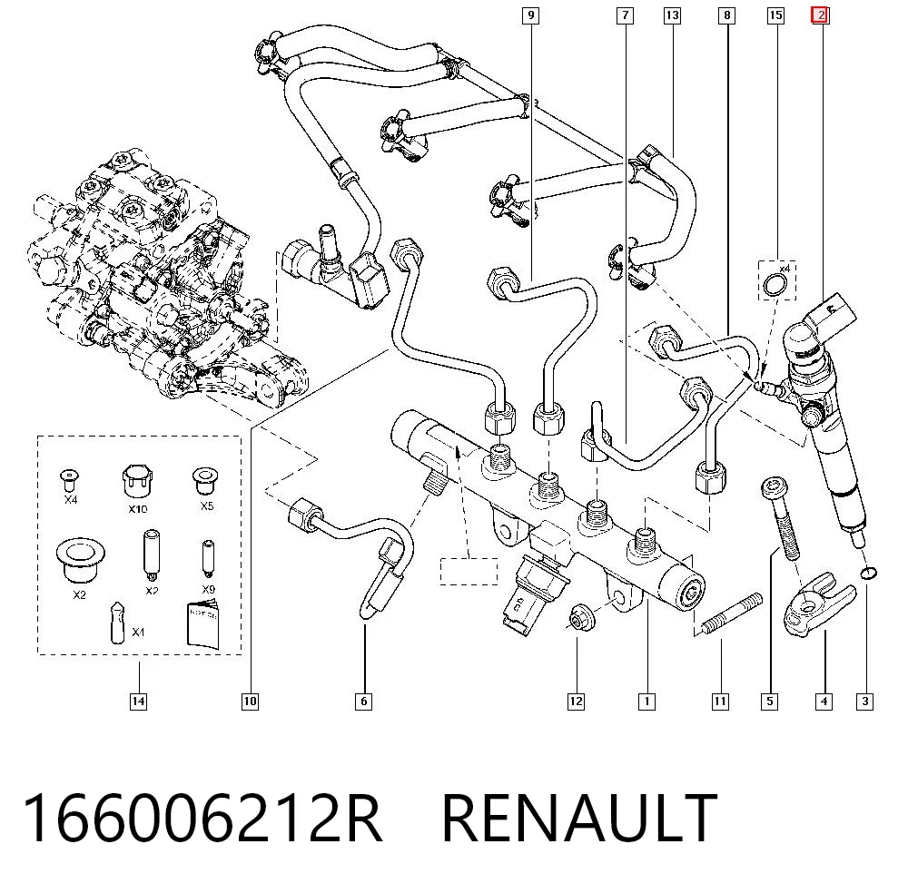 166006212R Renault (RVI) Форсунка вприску палива