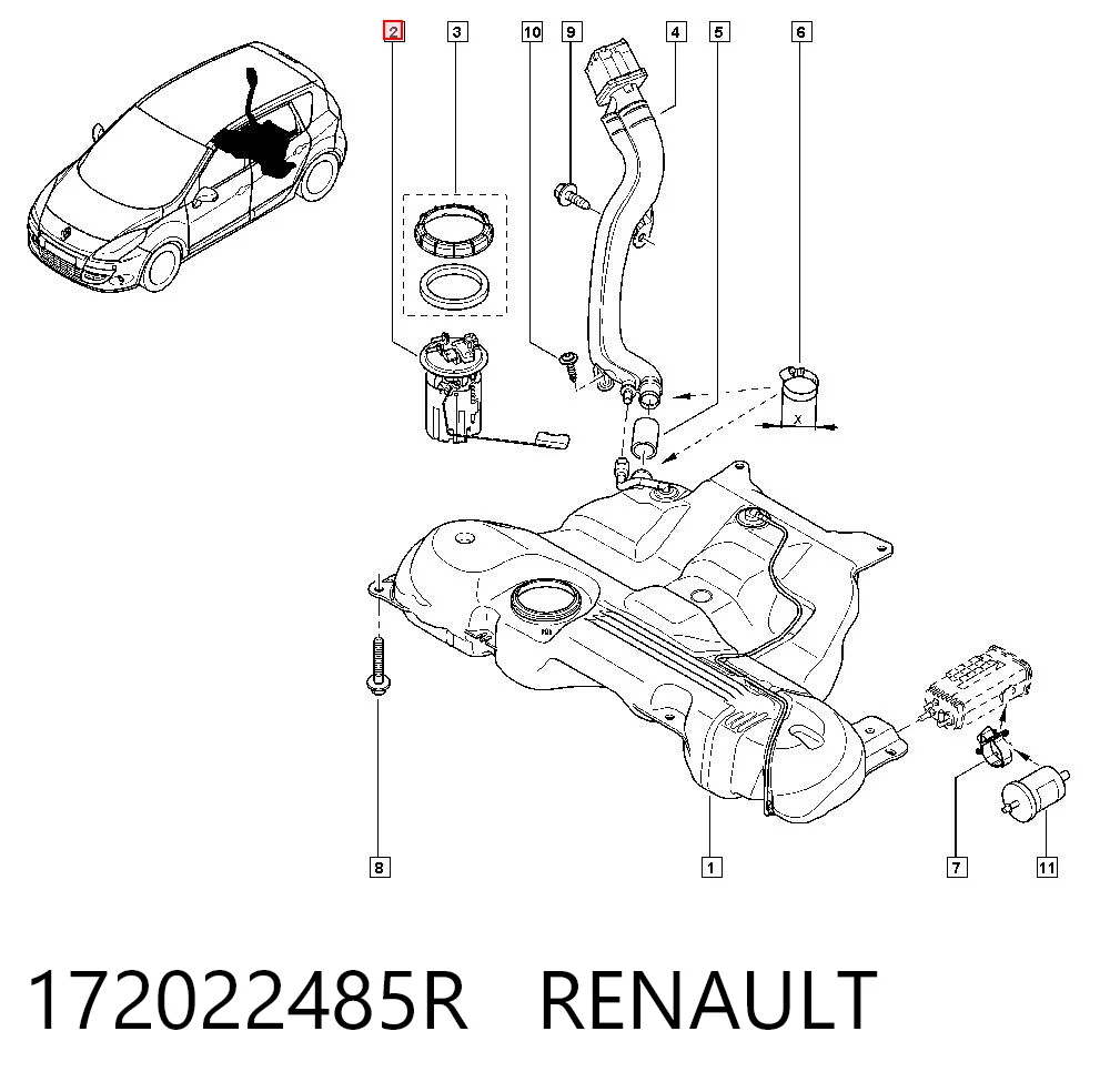172022485R Renault (RVI) Електробензонасос
