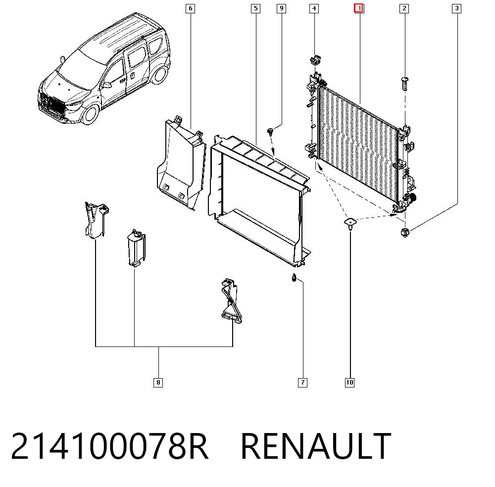 214100078R Renault (RVI) Радіатор охолодження двигуна