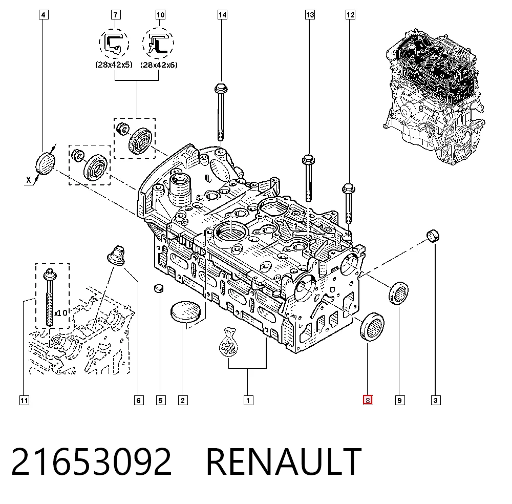 Купити 93160234 General Motors Заглушка блоку циліндрів