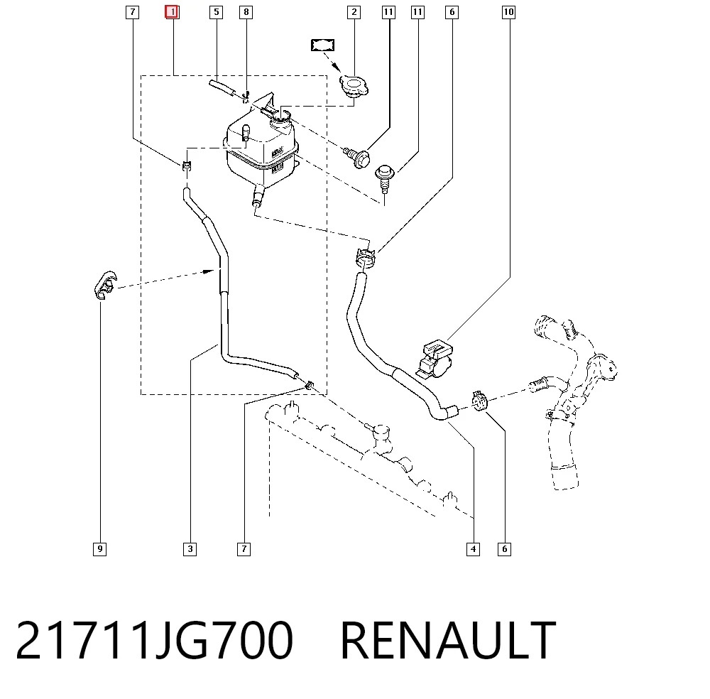Розширювальний бачок охолодження на Nissan X-Trail  T31