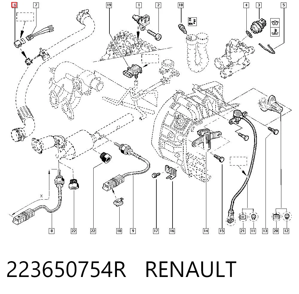 223650754R Renault (RVI) Датчик наддува