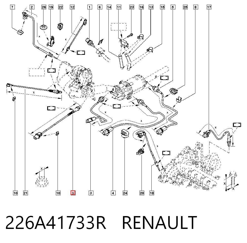 226A41733R Renault (RVI) Лямбдазонд, датчик кисню до каталізатора