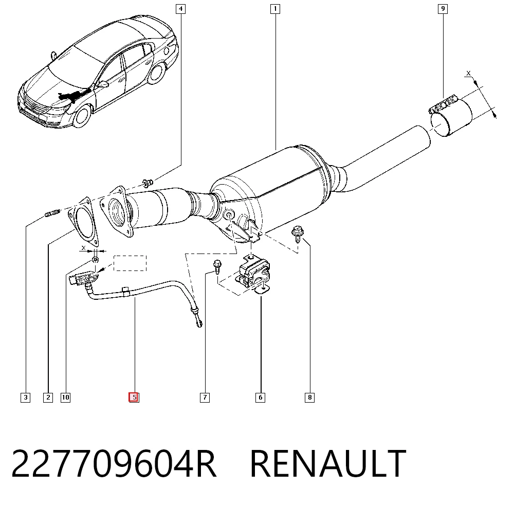227709604R Renault (RVI) Датчик тиску вихлопних газів